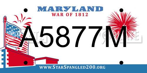 A5877M Maryland License Plate