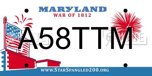 A58TTM Maryland License Plate
