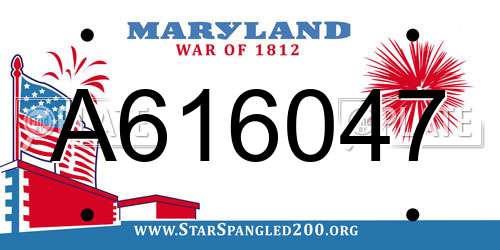 A616047 Maryland License Plate
