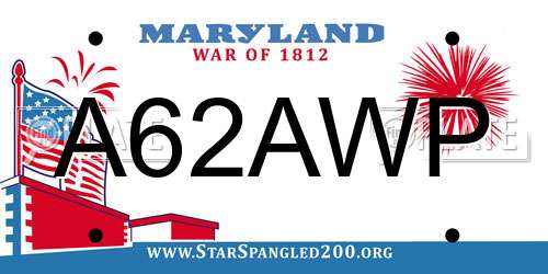 A62AWP Maryland License Plate