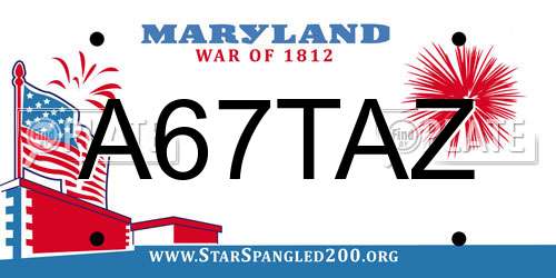 A67TAZ Maryland License Plate