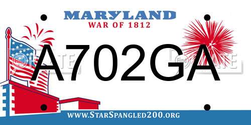 A702GA Maryland License Plate