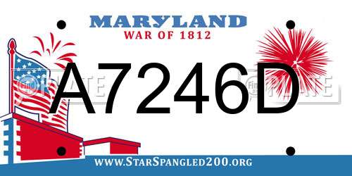 A7246D Maryland License Plate