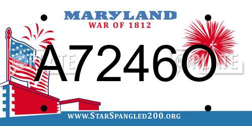 A7246O Maryland License Plate