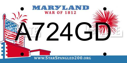 A724GD Maryland License Plate
