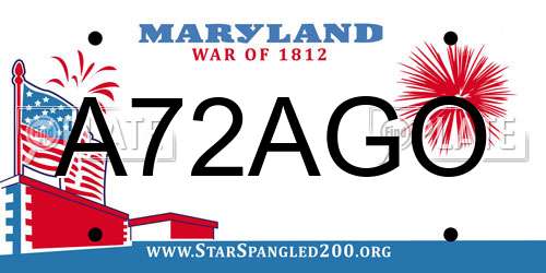 A72AGO Maryland License Plate