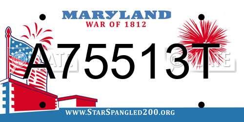 A75513T Maryland License Plate