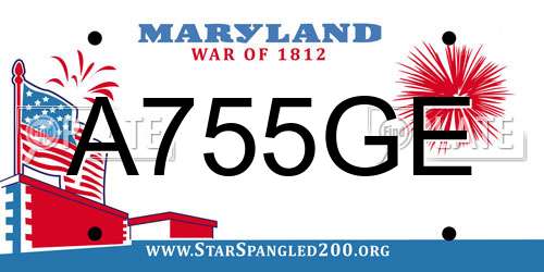 A755GE Maryland License Plate
