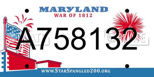 A758132 Maryland License Plate