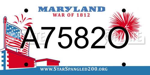 A7582O Maryland License Plate