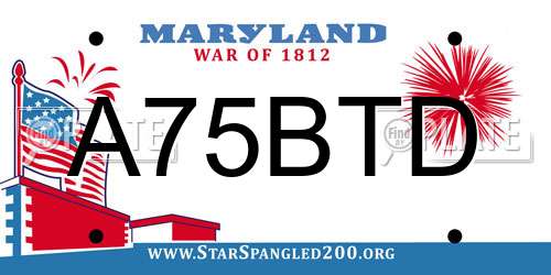 A75BTD Maryland License Plate