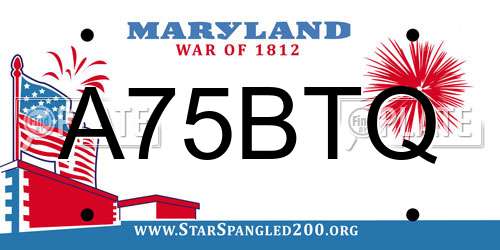 A75BTQ Maryland License Plate