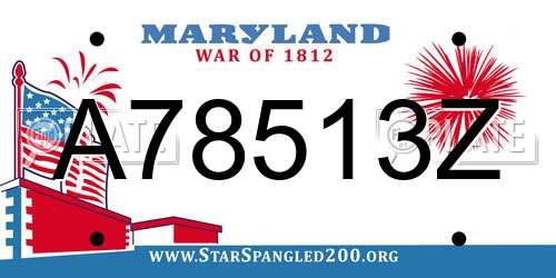 A78513Z Maryland License Plate