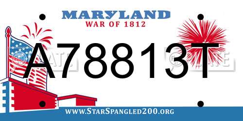 A78813T Maryland License Plate