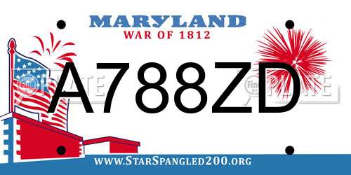 A788ZD Maryland License Plate