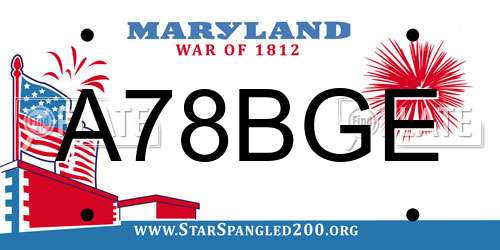 A78BGE Maryland License Plate