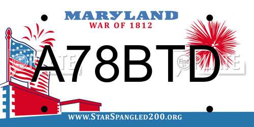A78BTD Maryland License Plate