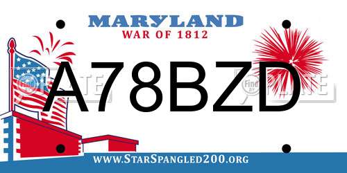 A78BZD Maryland License Plate