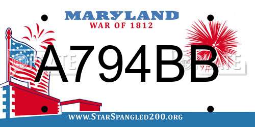 A794BB Maryland License Plate