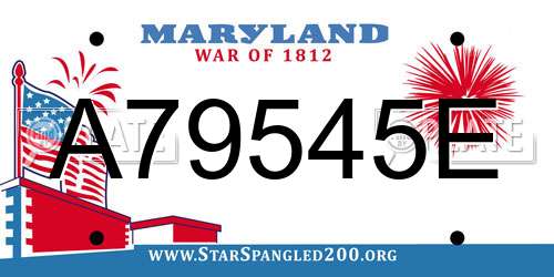 A79545E Maryland License Plate