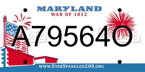 A79564O Maryland License Plate