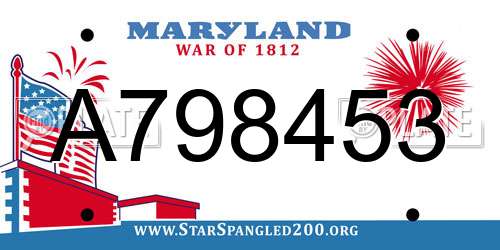 A798453 Maryland License Plate