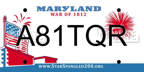 A81TQR Maryland License Plate