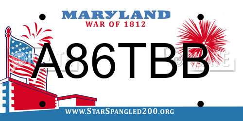 A86TBB Maryland License Plate