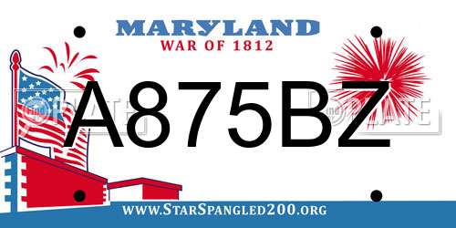 A875BZ Maryland License Plate