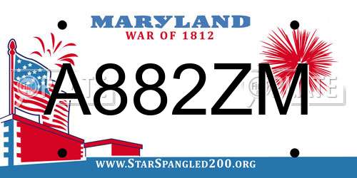 A882ZM Maryland License Plate