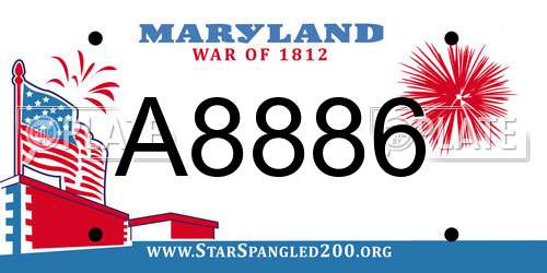 A8886 Maryland License Plate
