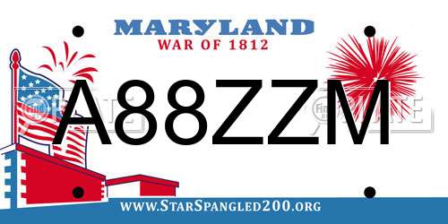 A88ZZM Maryland License Plate