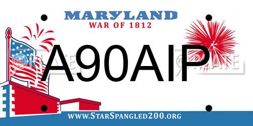 A90AIP Maryland License Plate