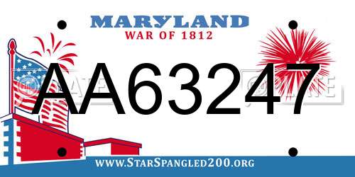 AA63247 Maryland License Plate