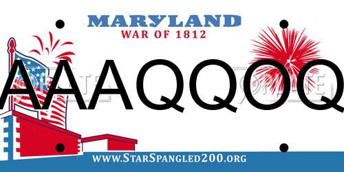 AAAQQOQ Maryland License Plate