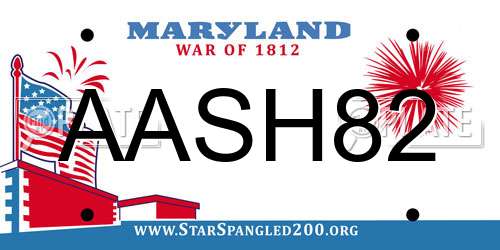 AASH82 Maryland License Plate