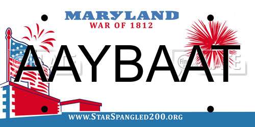 AAYBAAT Maryland License Plate