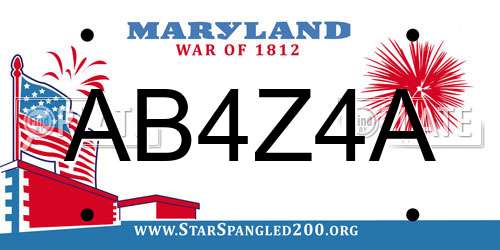 AB4Z4A Maryland License Plate
