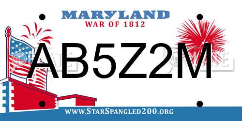 AB5Z2M Maryland License Plate