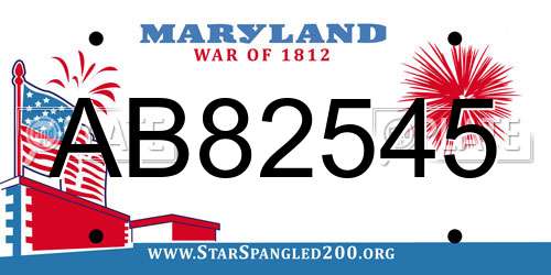 AB82545 Maryland License Plate