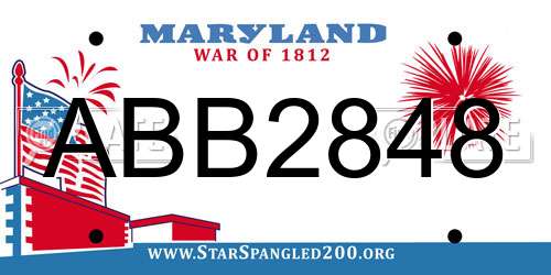 ABB2848 Maryland License Plate