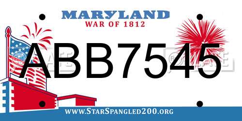 ABB7545 Maryland License Plate