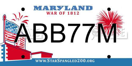 ABB77M Maryland License Plate