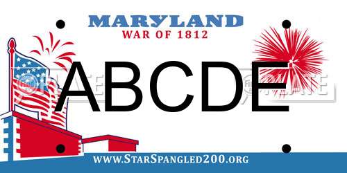 ABCDE Maryland License Plate