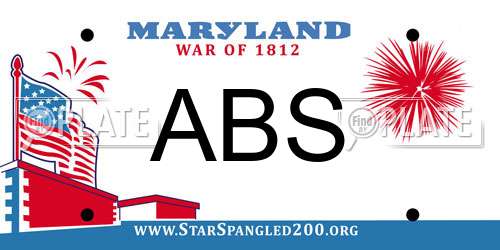 ABS Maryland License Plate