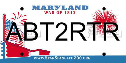 ABT2RTR Maryland License Plate