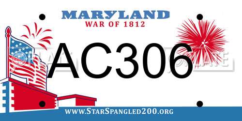 AC306 Maryland License Plate