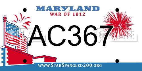 AC367 Maryland License Plate