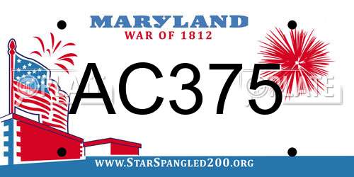 AC375 Maryland License Plate