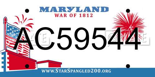 AC59544 Maryland License Plate